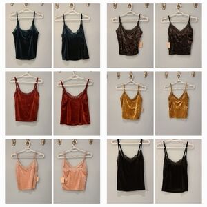 Lot of 6 crushed velvet camis